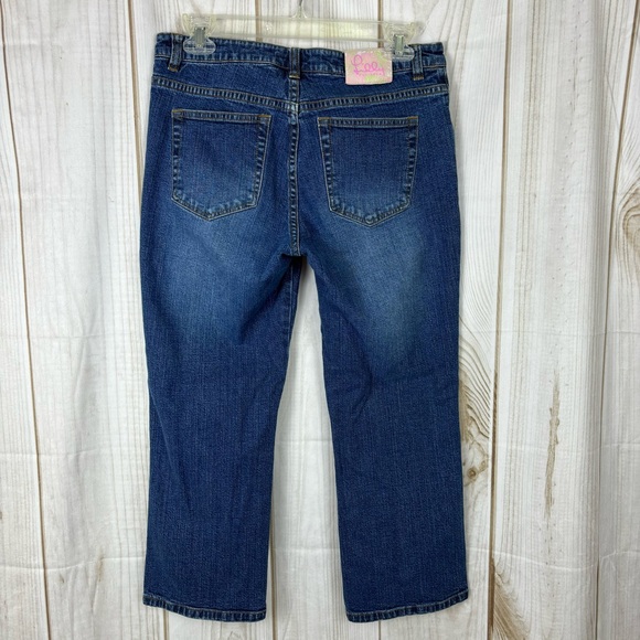 Lilly Pulitzer Mid-Rise Cropped Jeans Straight Leg Blue Denim Capris Size 6 - Picture 2 of 15